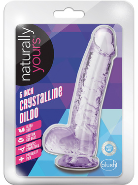 Naturally Yours: Crystalline Dildo, 15 cm, lilla