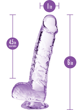 Naturally Yours: Crystalline Dildo, 15 cm, lilla