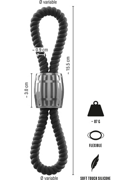 Rebel: Heavy Rope Cock Strap with two Loops