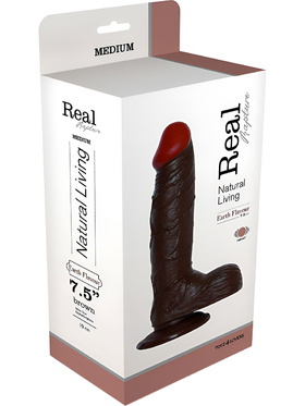 Toyz4Lovers: Real Rapture, Realistic Dildo Vibrator, 22 cm, mørk