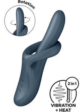 Satisfyer: Heat Flex 4, Warming Rabbit Vibrator, grå