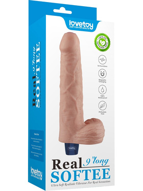 LoveToy: Real Softee, Silicone Vibrating Dildo, 22.5 cm