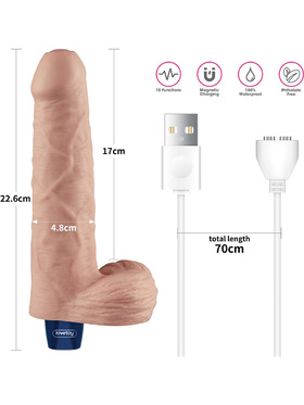 LoveToy: Real Softee, Silicone Vibrating Dildo, 22.5 cm