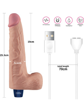 LoveToy: Real Softee, Silicone Vibrating Dildo, 25.5 cm