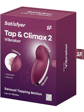 Satisfyer: Tap & Climax 2 Lay-On Vibrator, rød