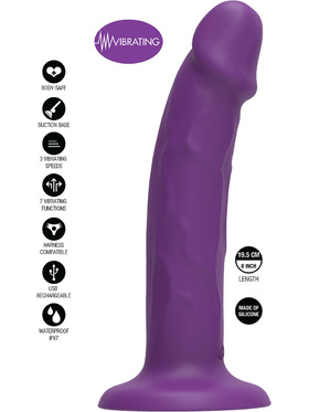 Toy Joy: Get Real Vibrating Harness Dong, 19.5 cm, lilla